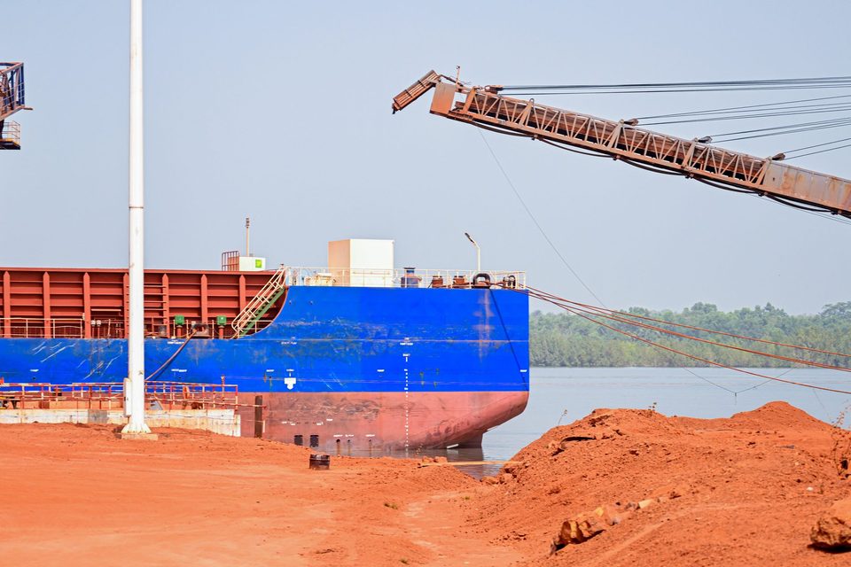 Flotte de camions au port